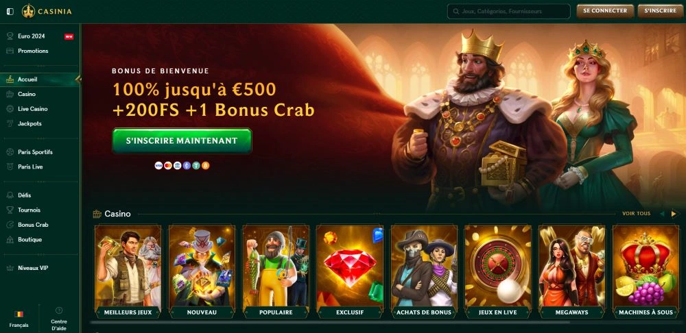 Casinia Casino Interface